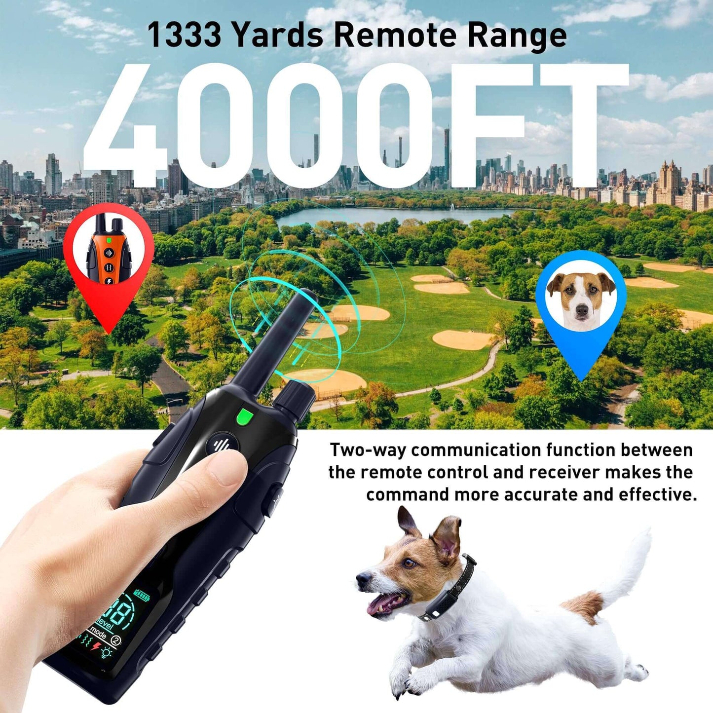 PawCommand™™ - 4000FT Remote Dog Training Collar with Flash Light