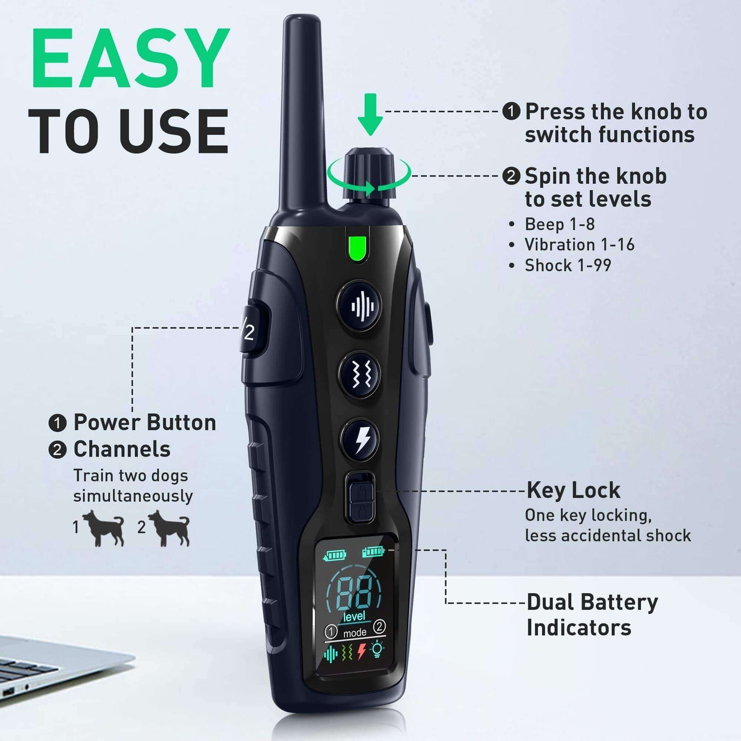 PawCommand™™ - 4000FT Remote Dog Training Collar with Flash Light