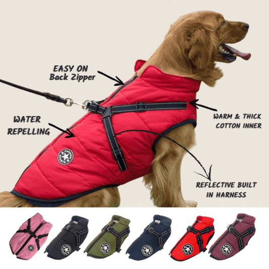 NinnaPet® - Waterproof Winter Dog Jacket with Built-in Harness